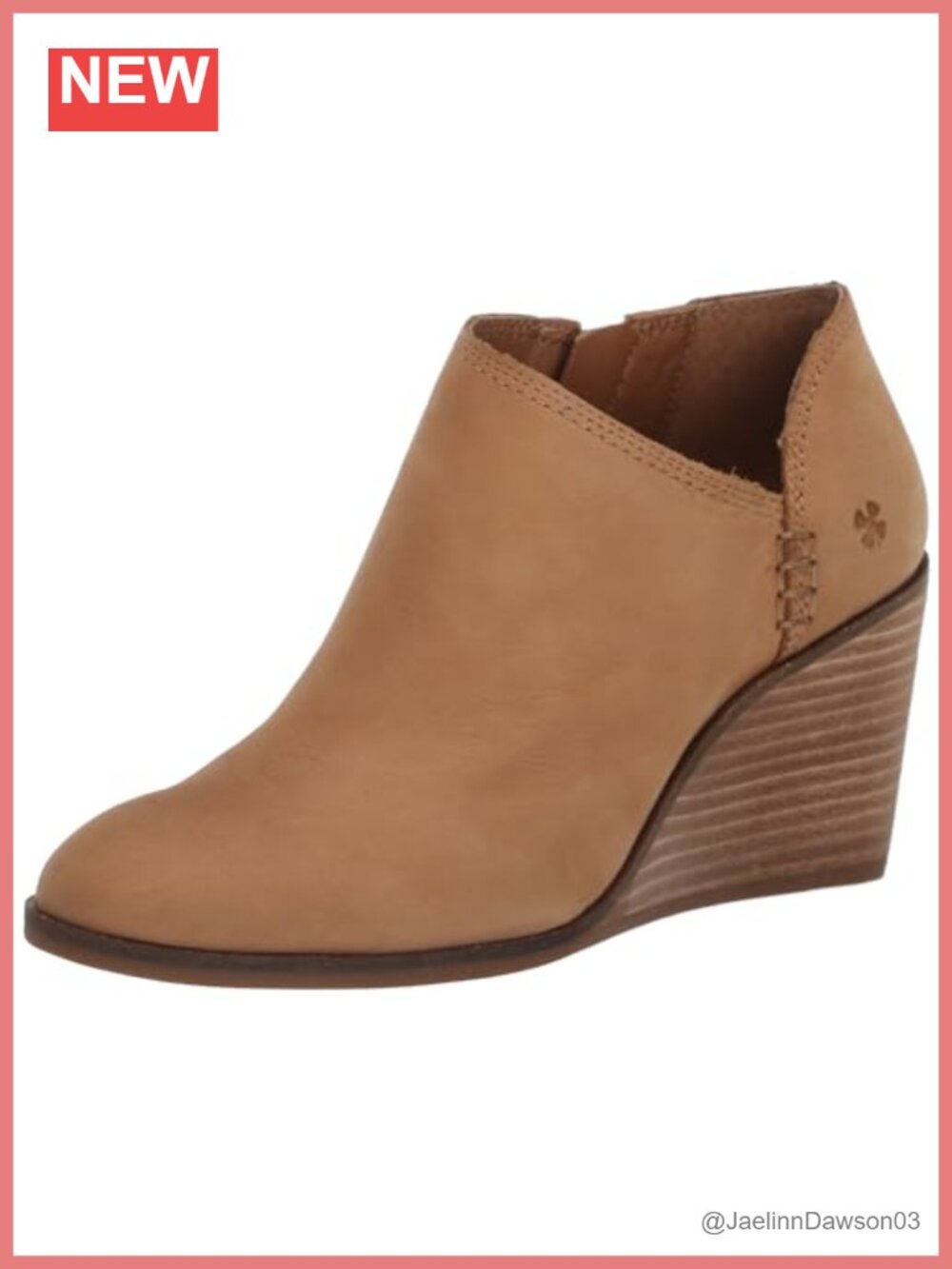 Lucky Brand Women's Zemlin Leather Wedge Ankle Bootie Zip Closure